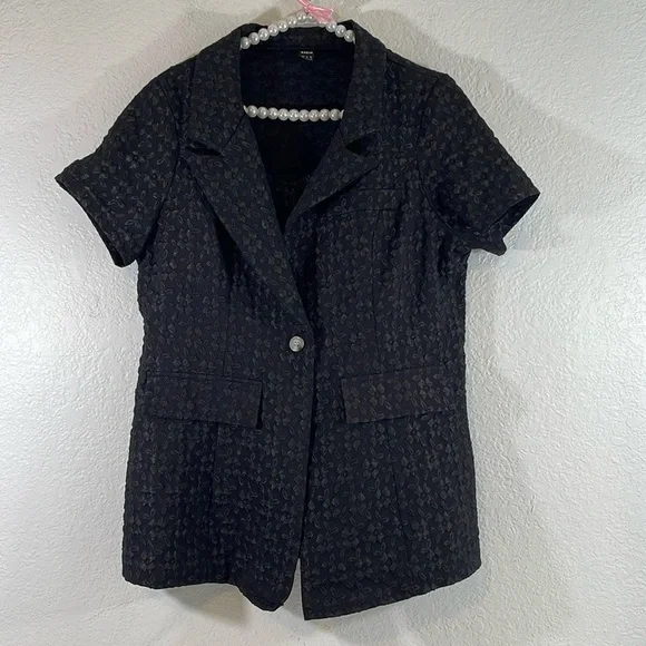 SHEIN 3 Piece Set Privé Solid Cami Top & Shorts & Single Button Blazer Black XL - Picture 4 of 15